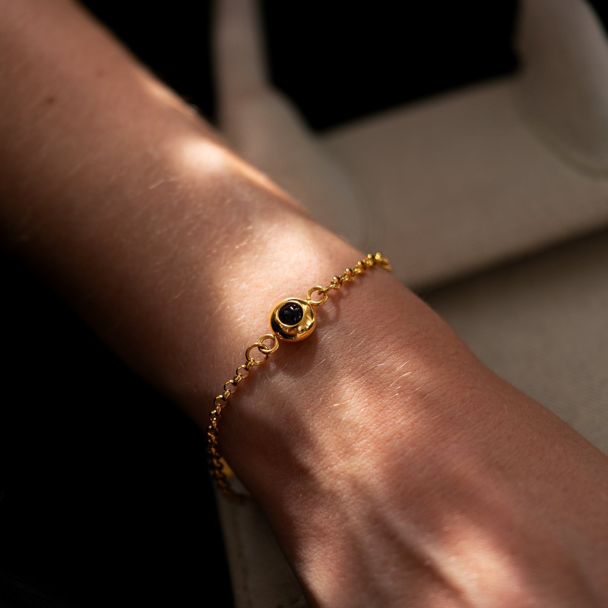 Personalized photo bracelet with your photo - Rolo chain