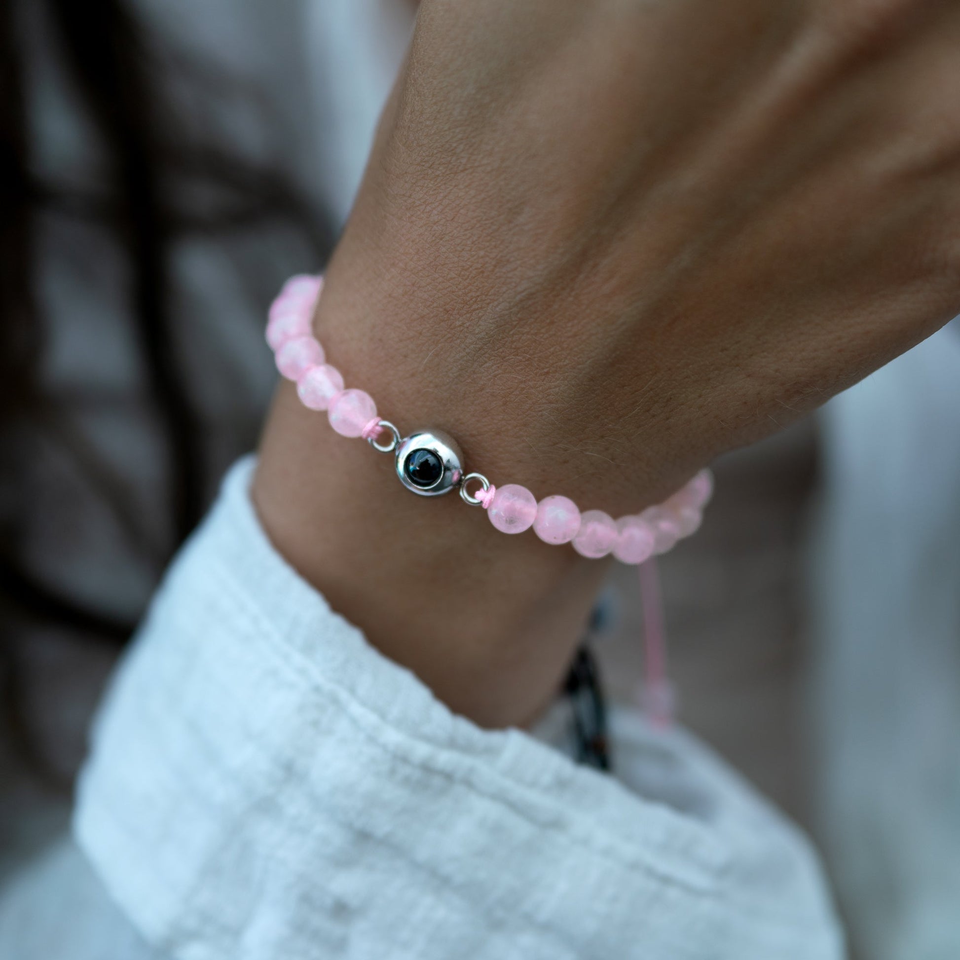 Personalized photo bracelet with your photo - Pearls