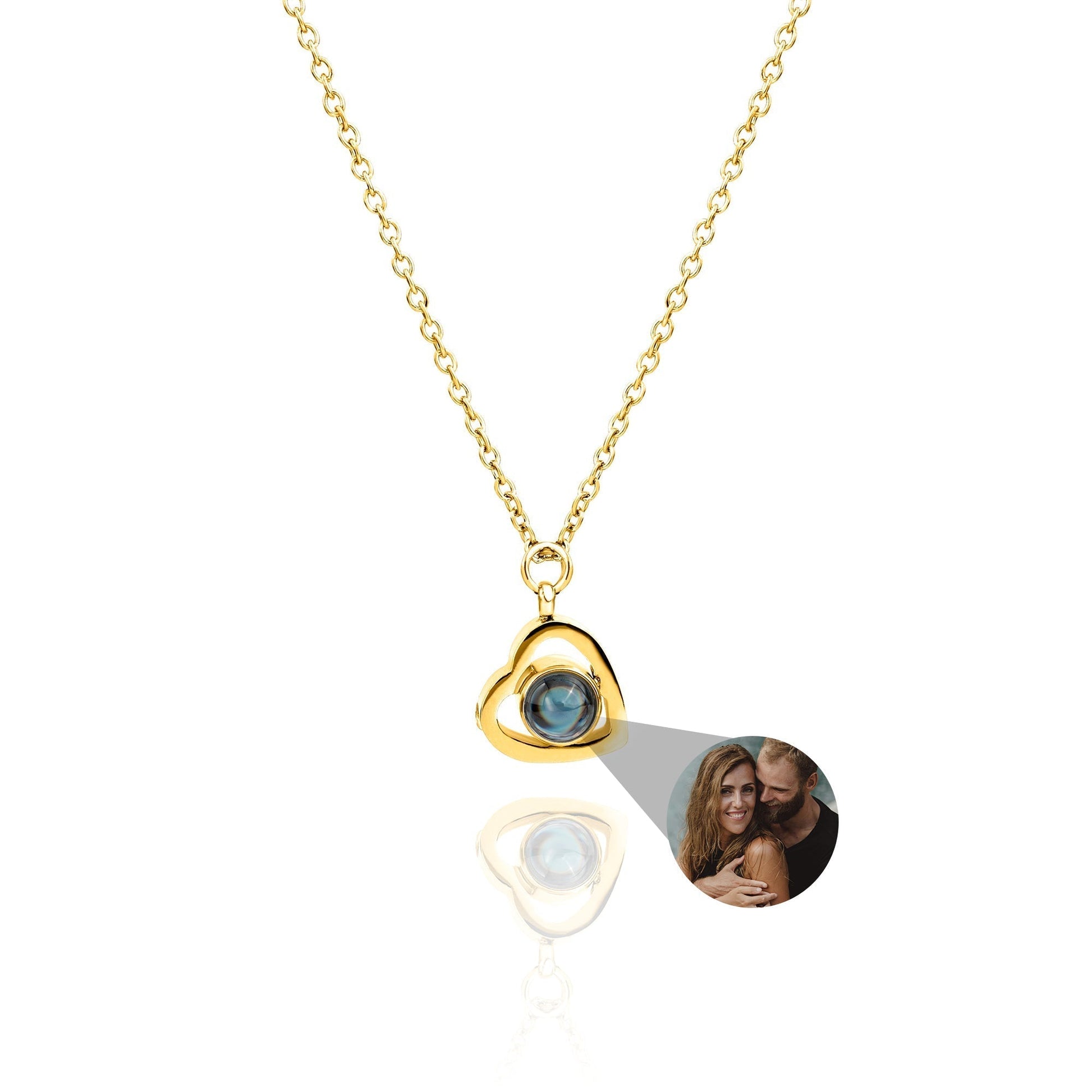 Personalized photo necklace - heart-shaped