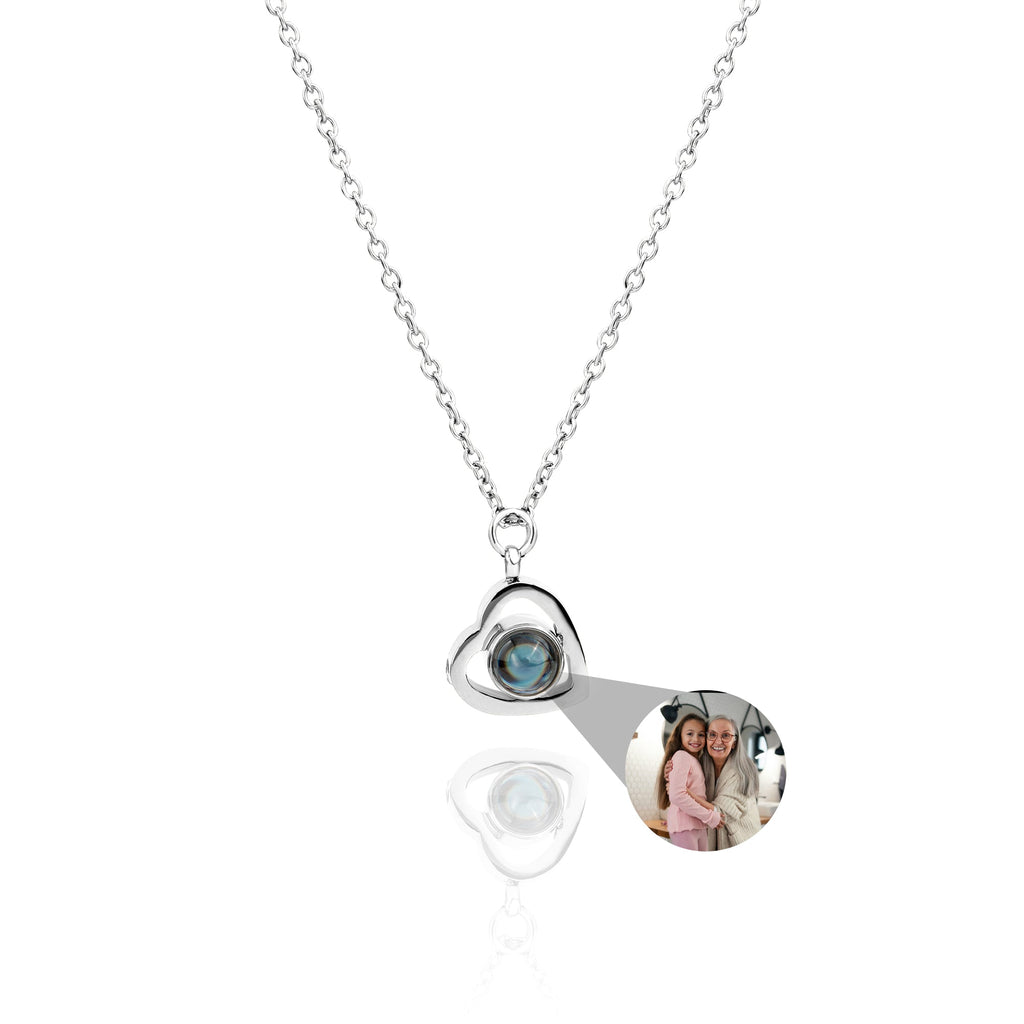 Personalized photo necklace - heart-shaped