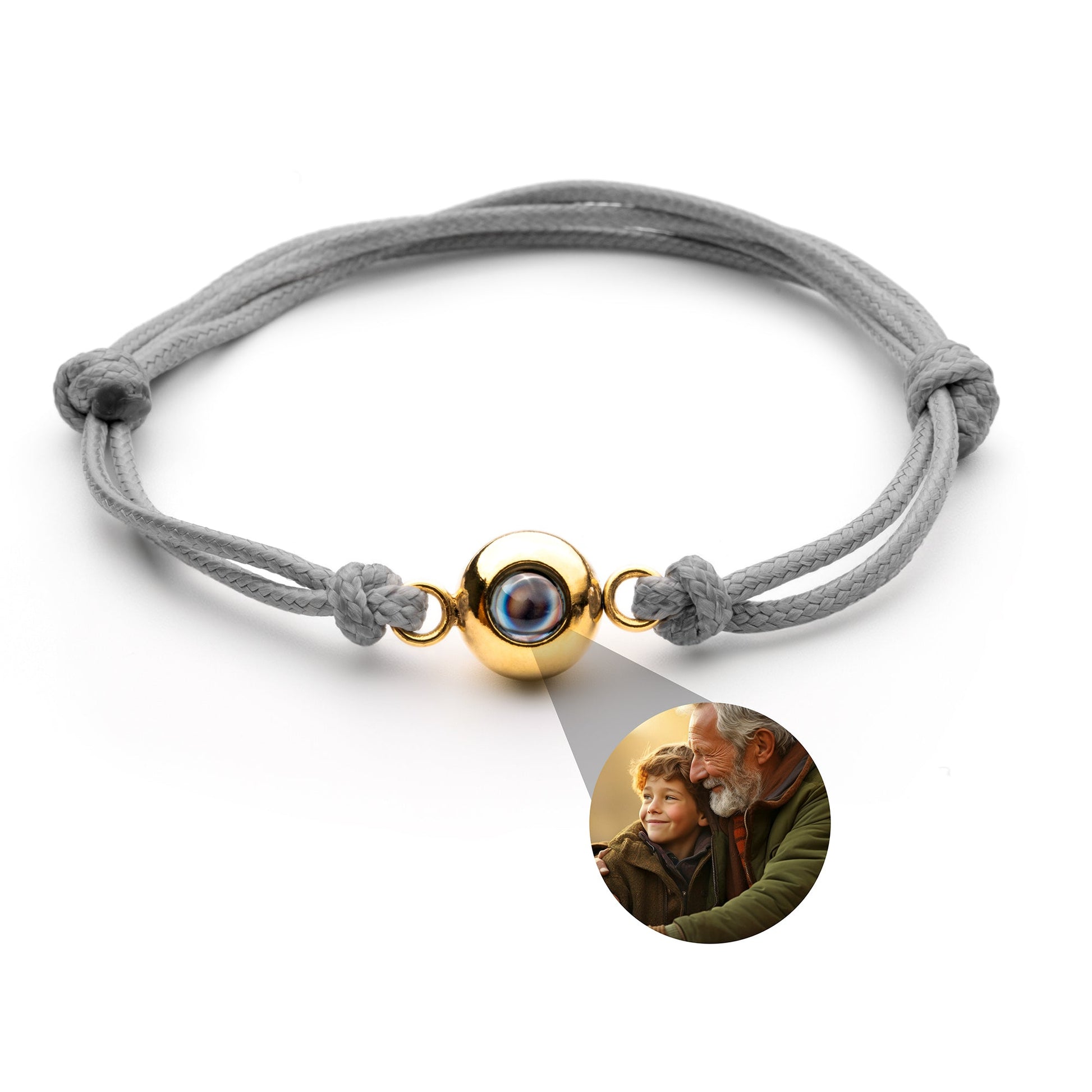 Personalized photo bracelet with your photo - Marine knot