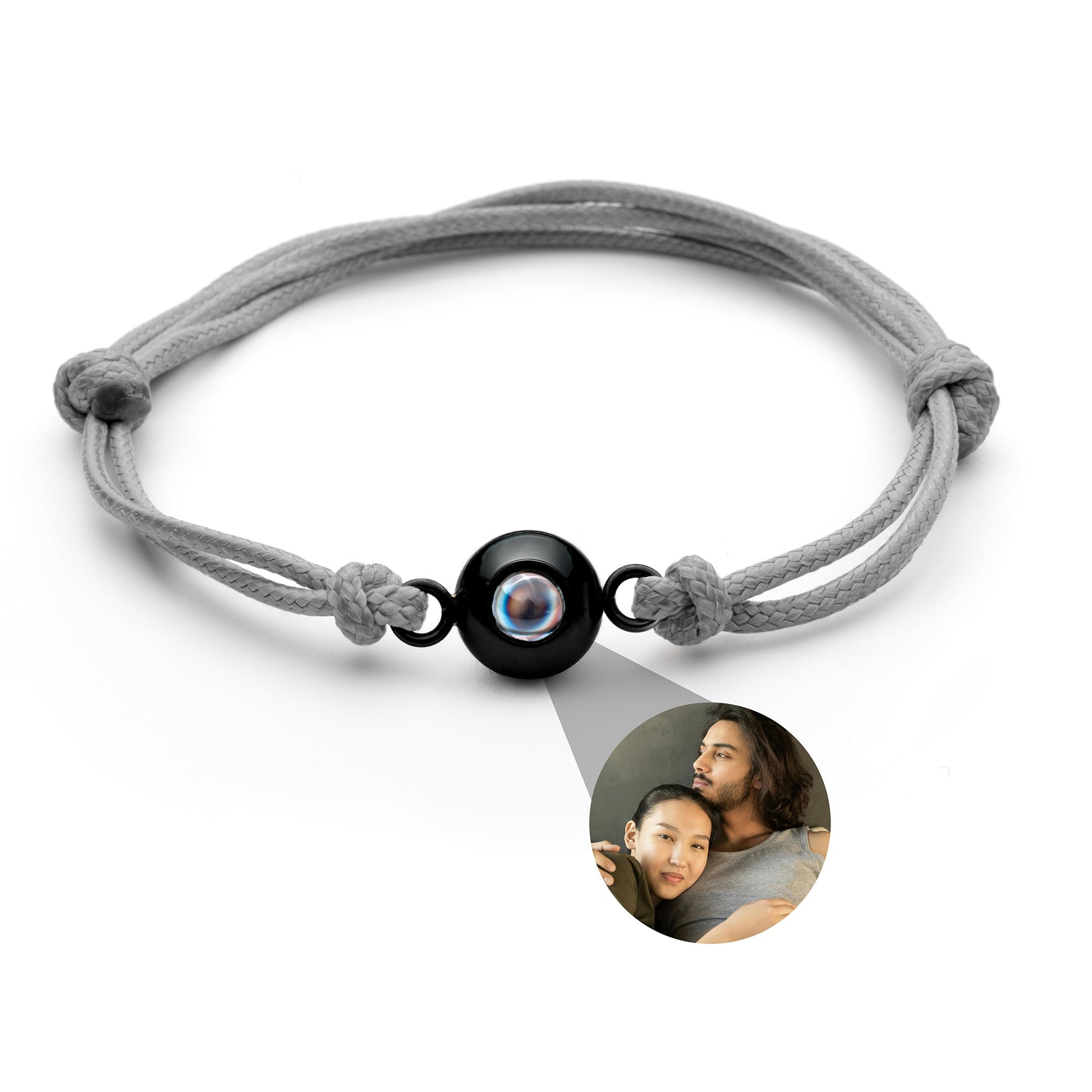 Personalized photo bracelet with your photo - Marine knot