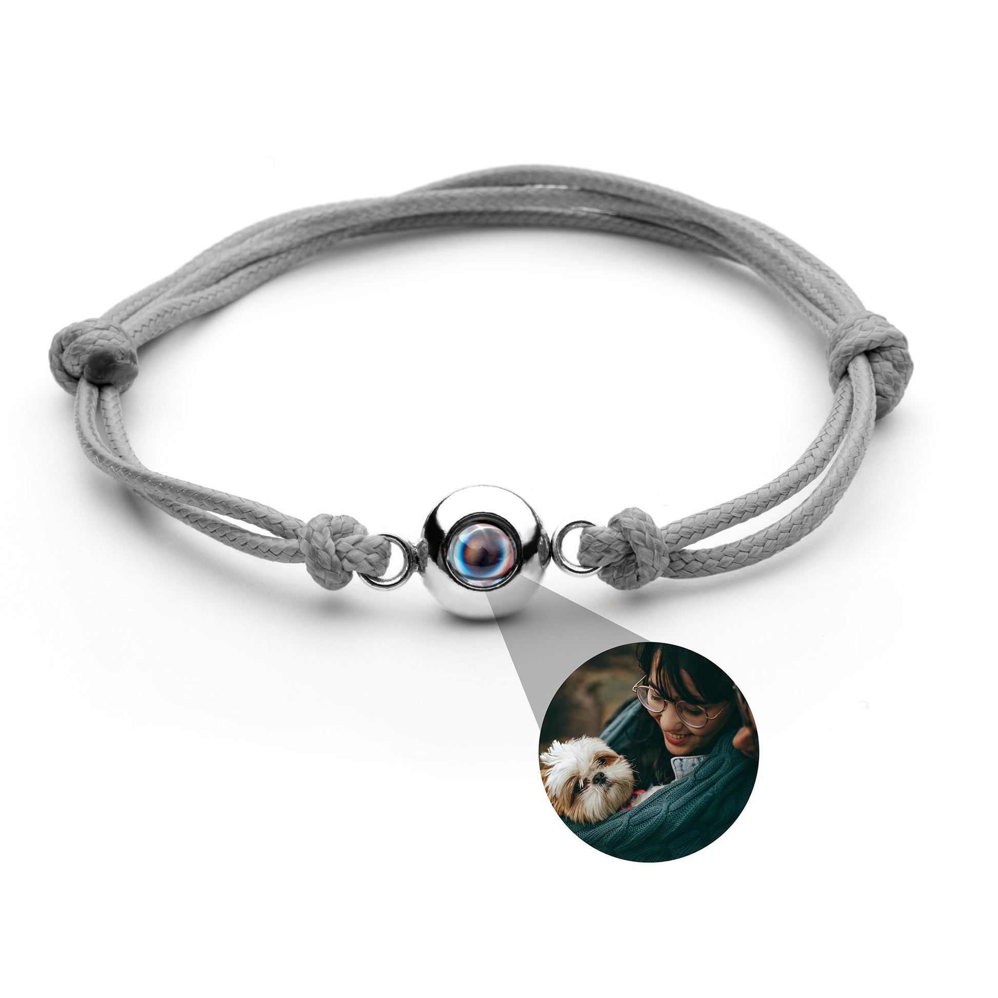 Personalized photo bracelet with your photo - Marine knot