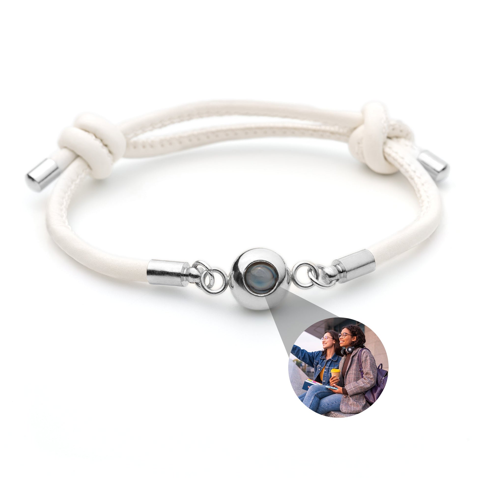Personalized photo bracelet with your photo - leather