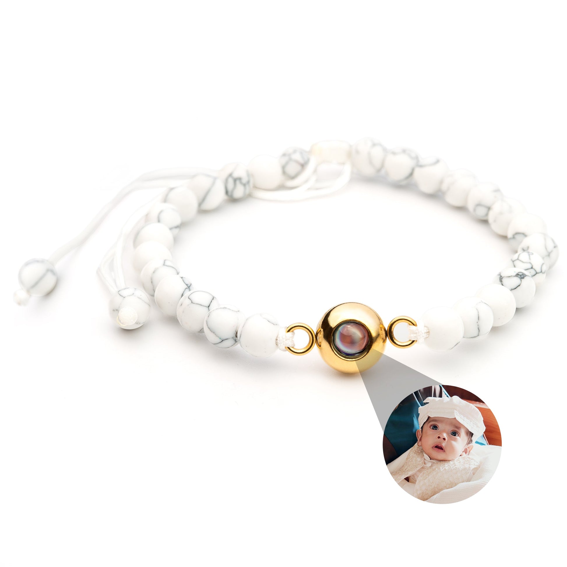 Personalized photo bracelet with your photo - Pearls