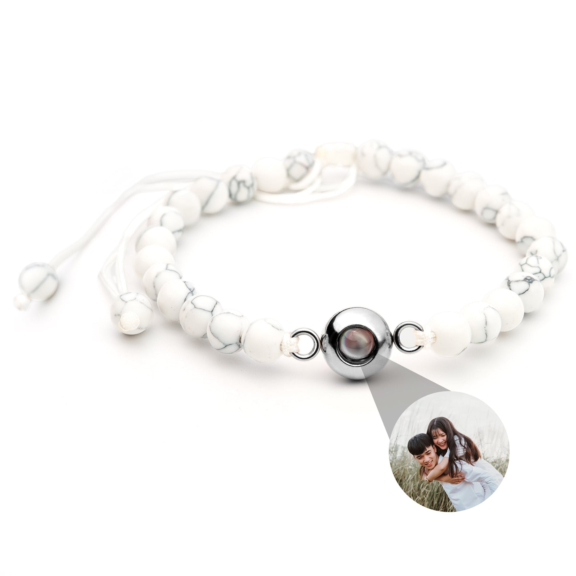 Personalized photo bracelet with your photo - Pearls