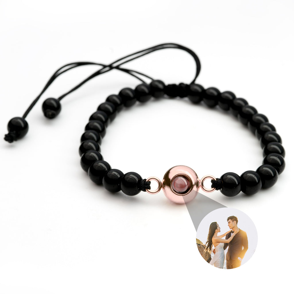 Personalized photo bracelet with your photo - Pearls