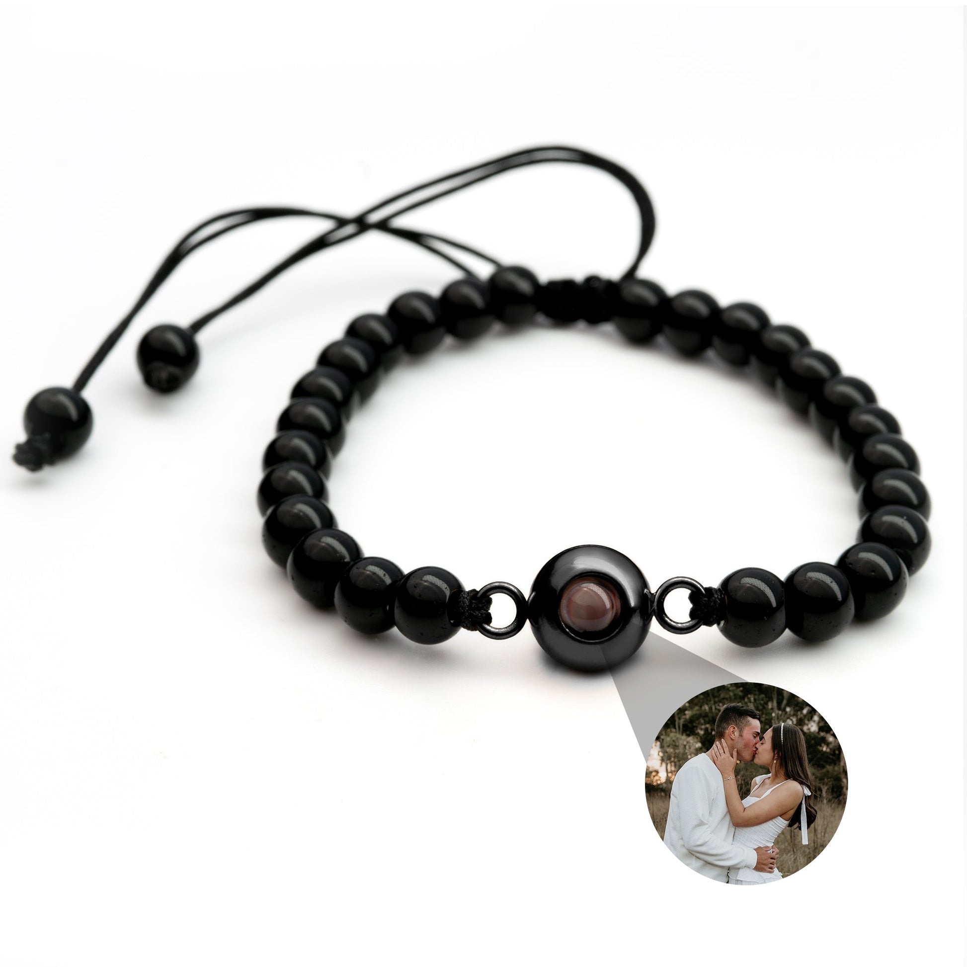 Personalized photo bracelet with your photo - Pearls
