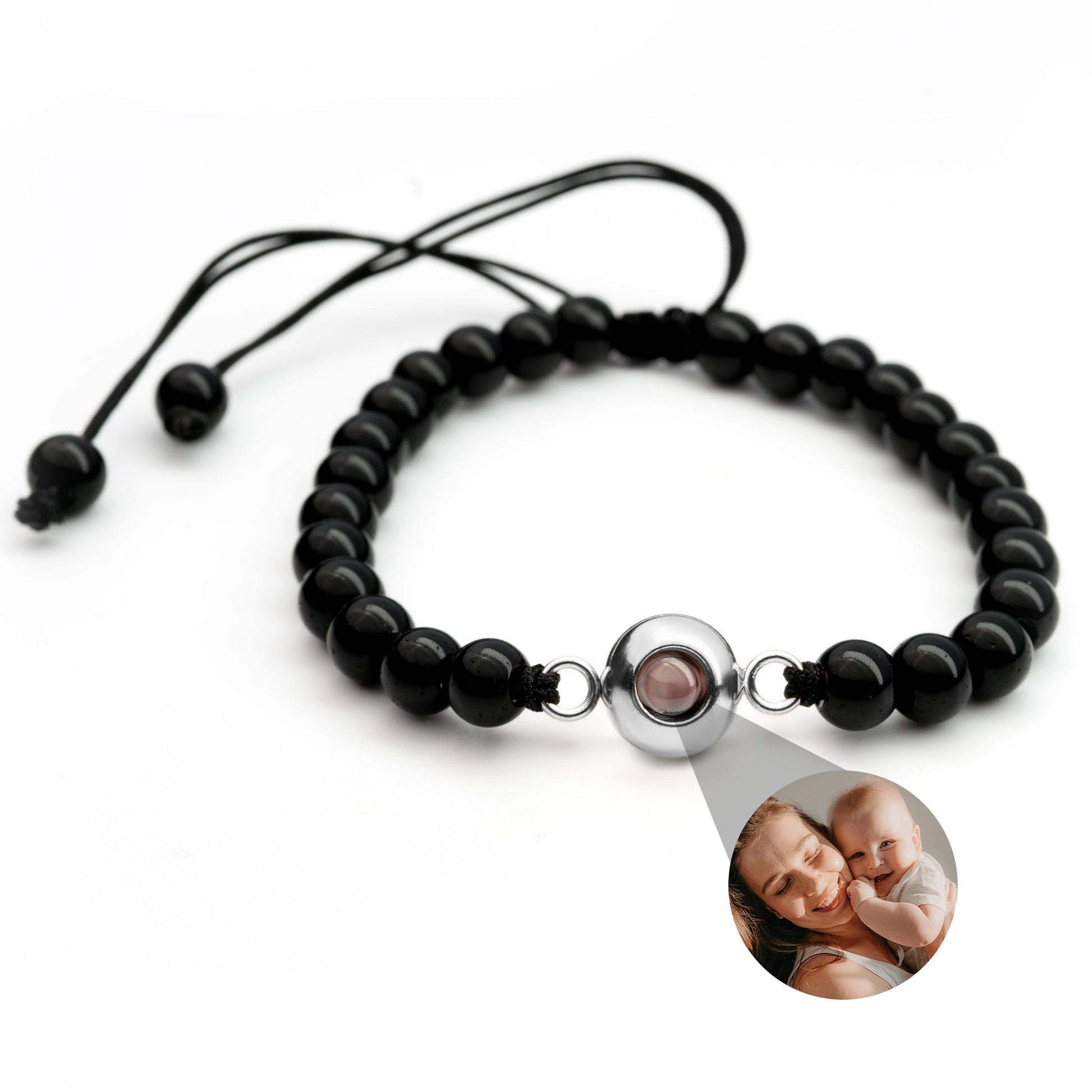 Personalized photo bracelet with your photo - Pearls