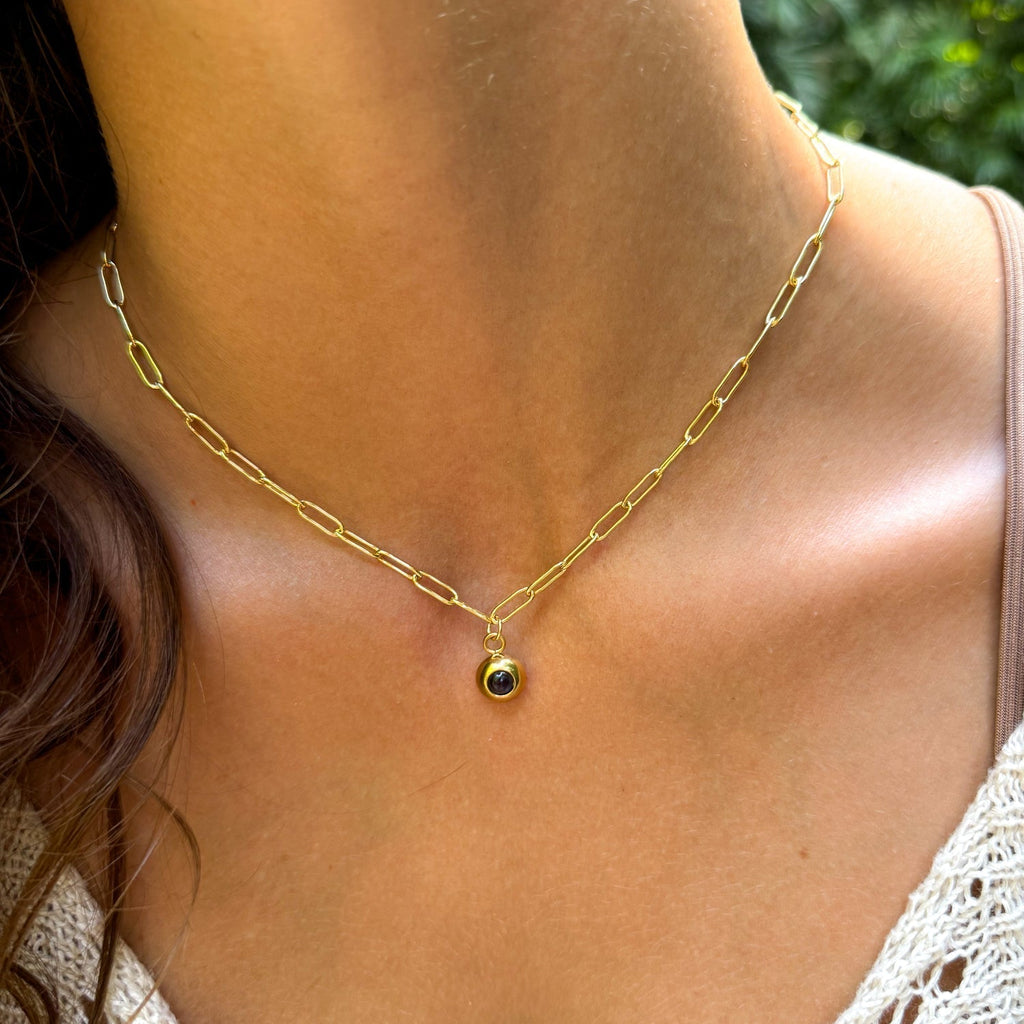 Personalized photo necklace - Paperclip chain