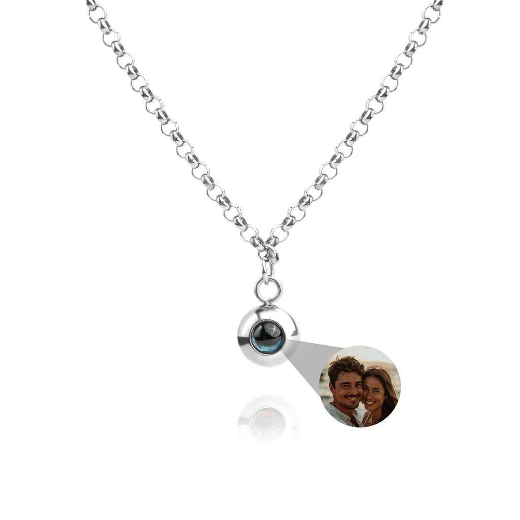 Personalized photo necklace - Rolo chain
