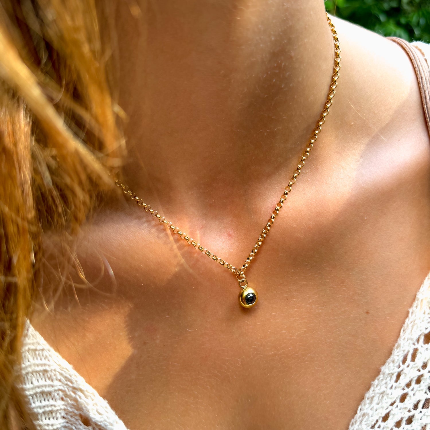 Personalized photo necklace - Rolo chain