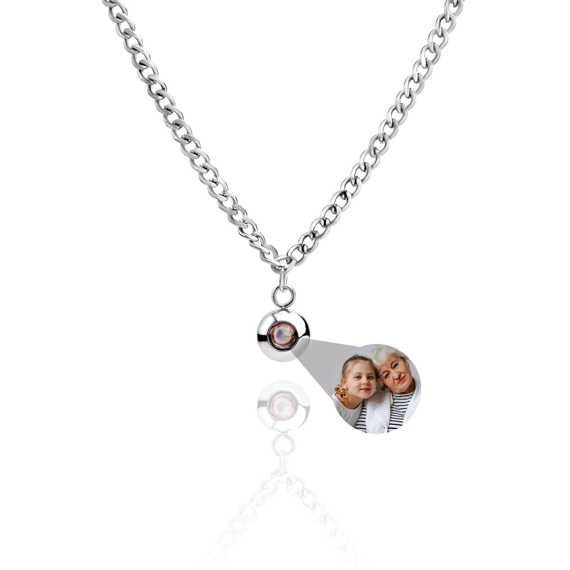 Personalized photo necklace - Cuban chain