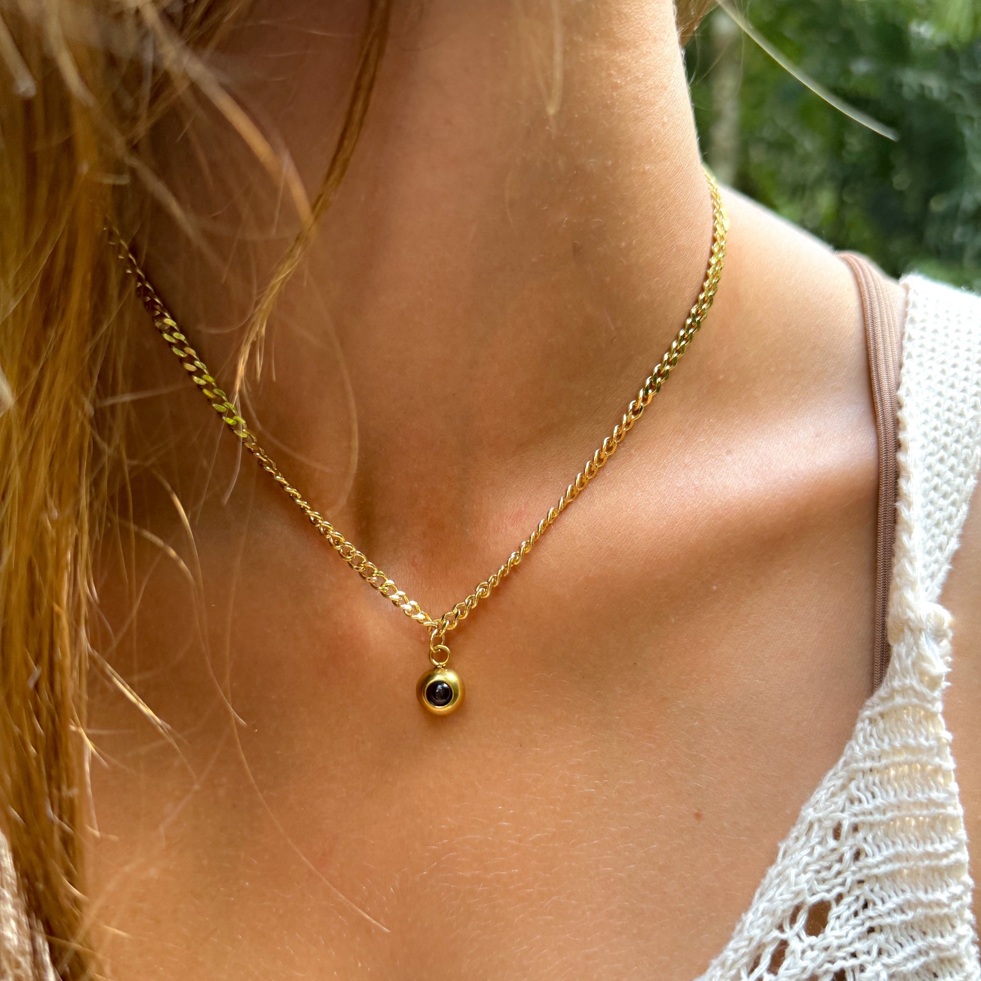 Personalized photo necklace - Cuban chain