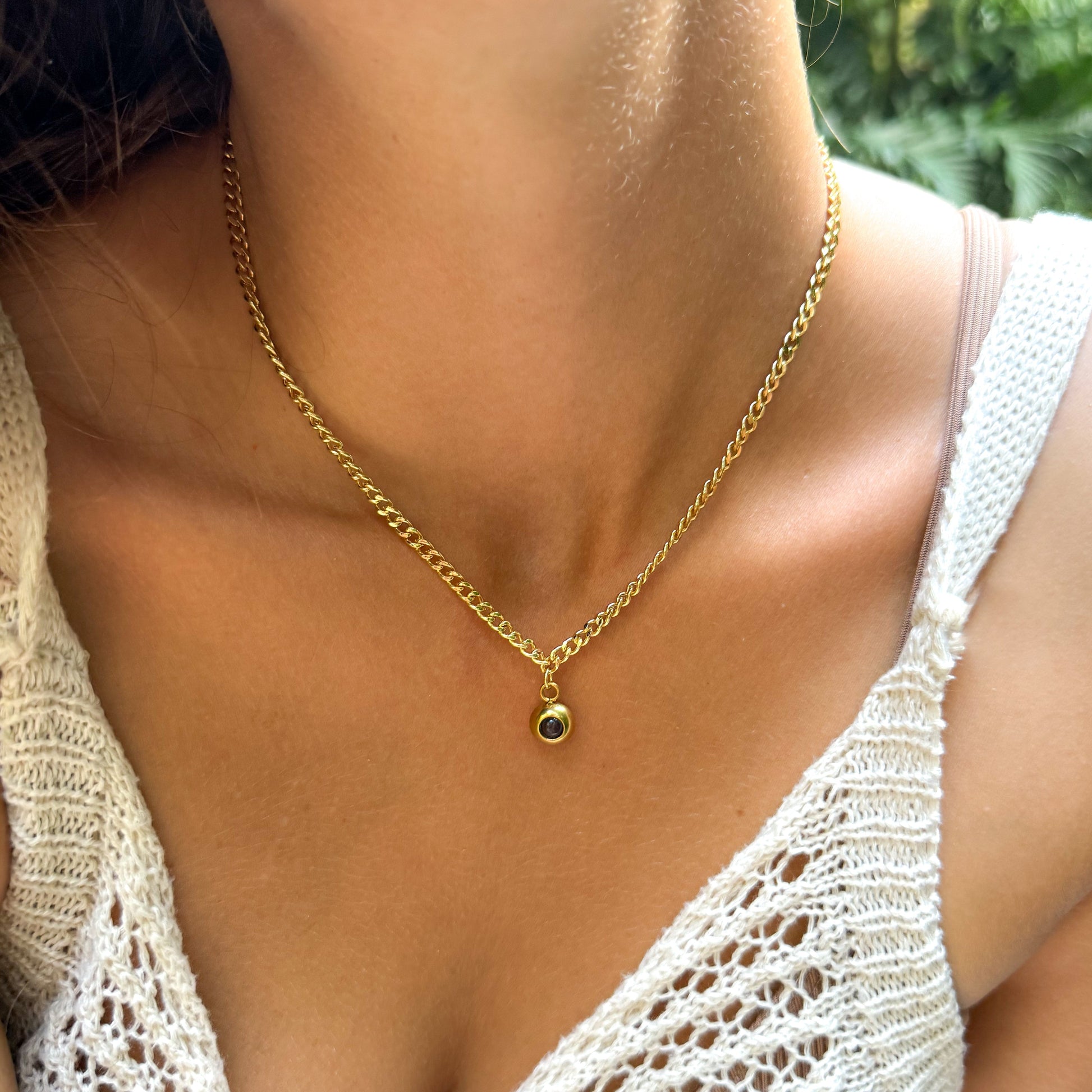 Personalized photo necklace - Cuban chain