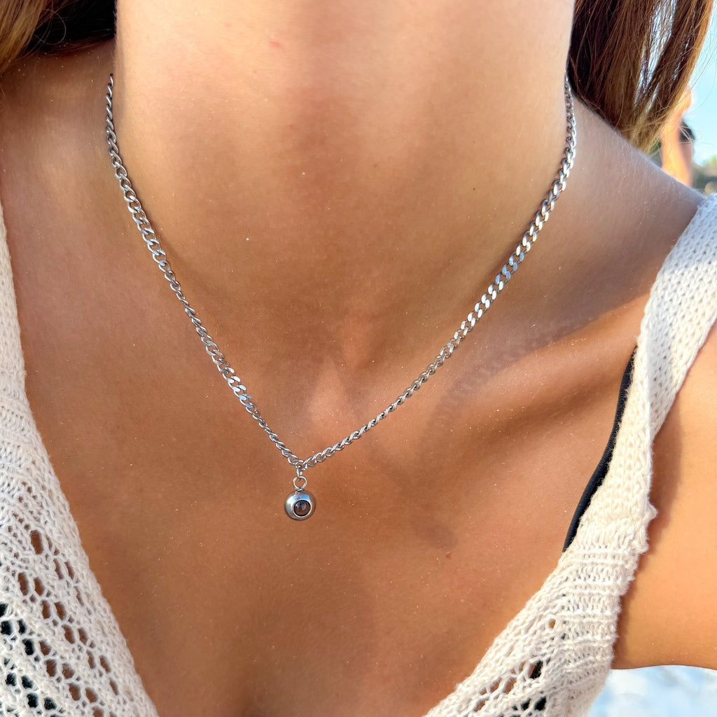 Personalized photo necklace - Cuban chain