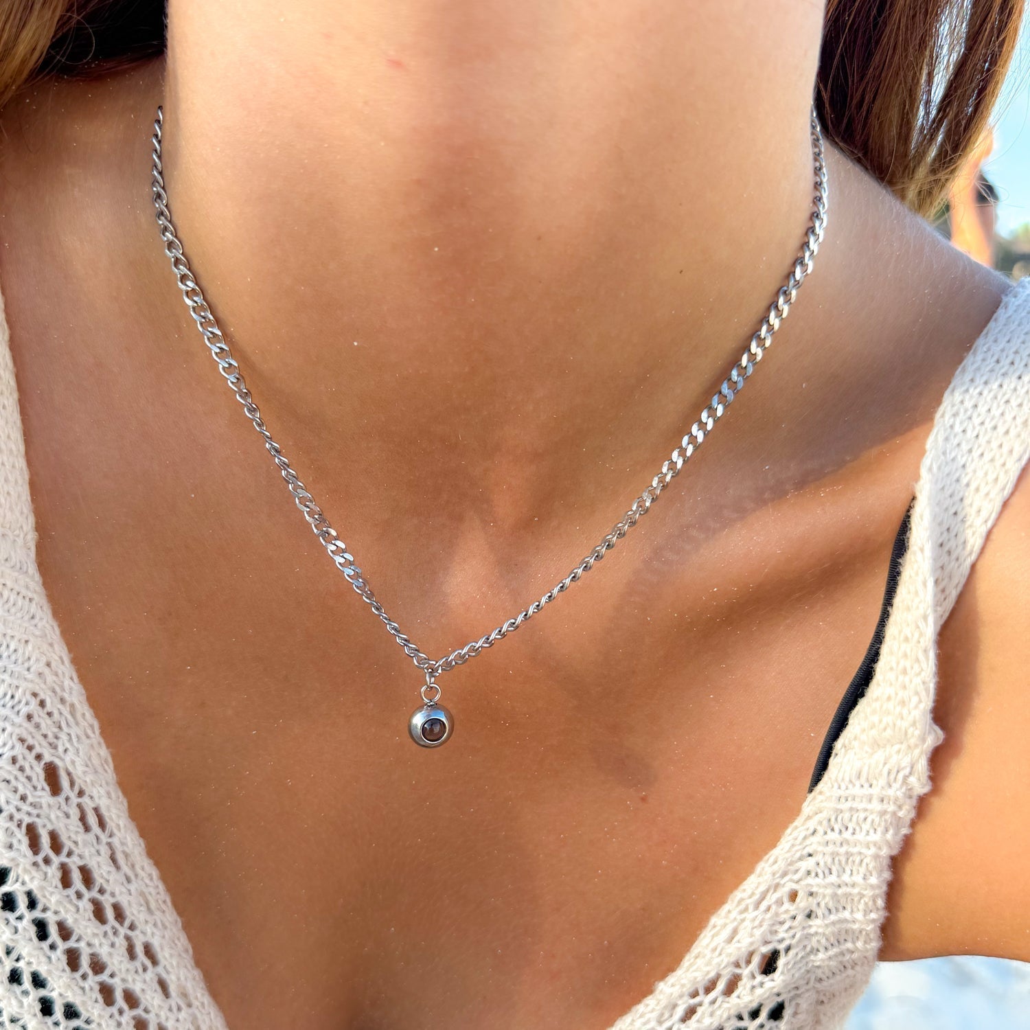 Personalized photo necklace - Cuban chain