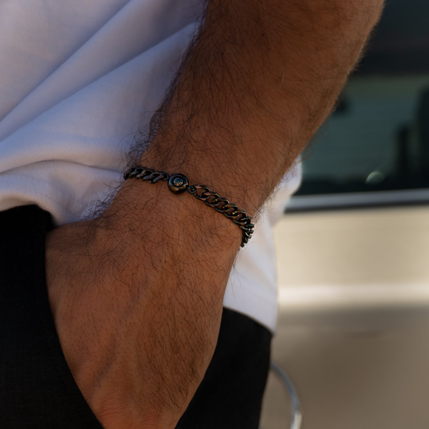 Personalized photo bracelet with your photo - Cuban chain