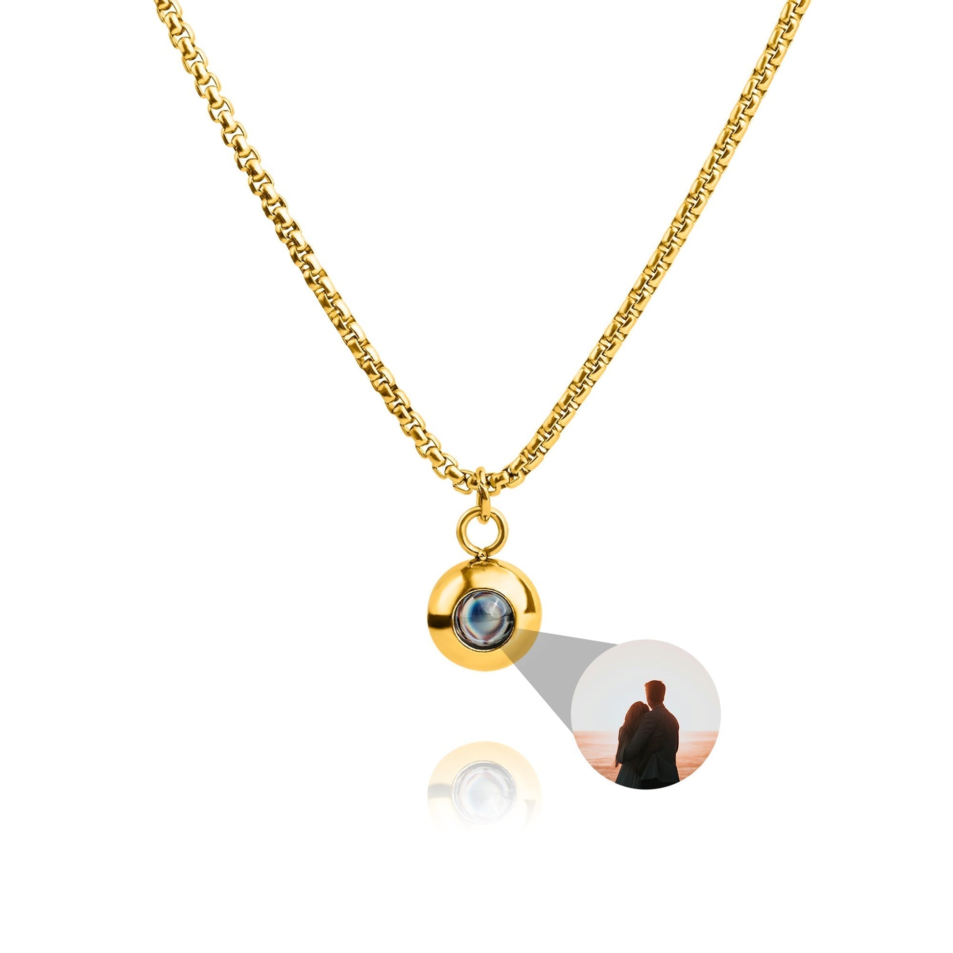 Personalized photo necklace - Snake chain