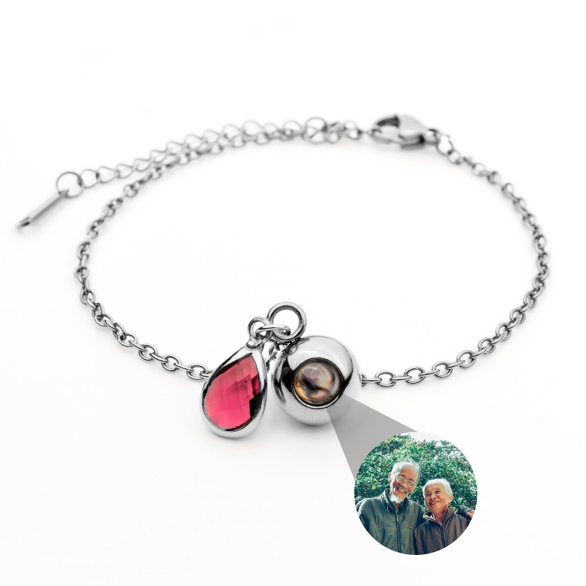Personalized photo bracelet with your photo - Birthstone