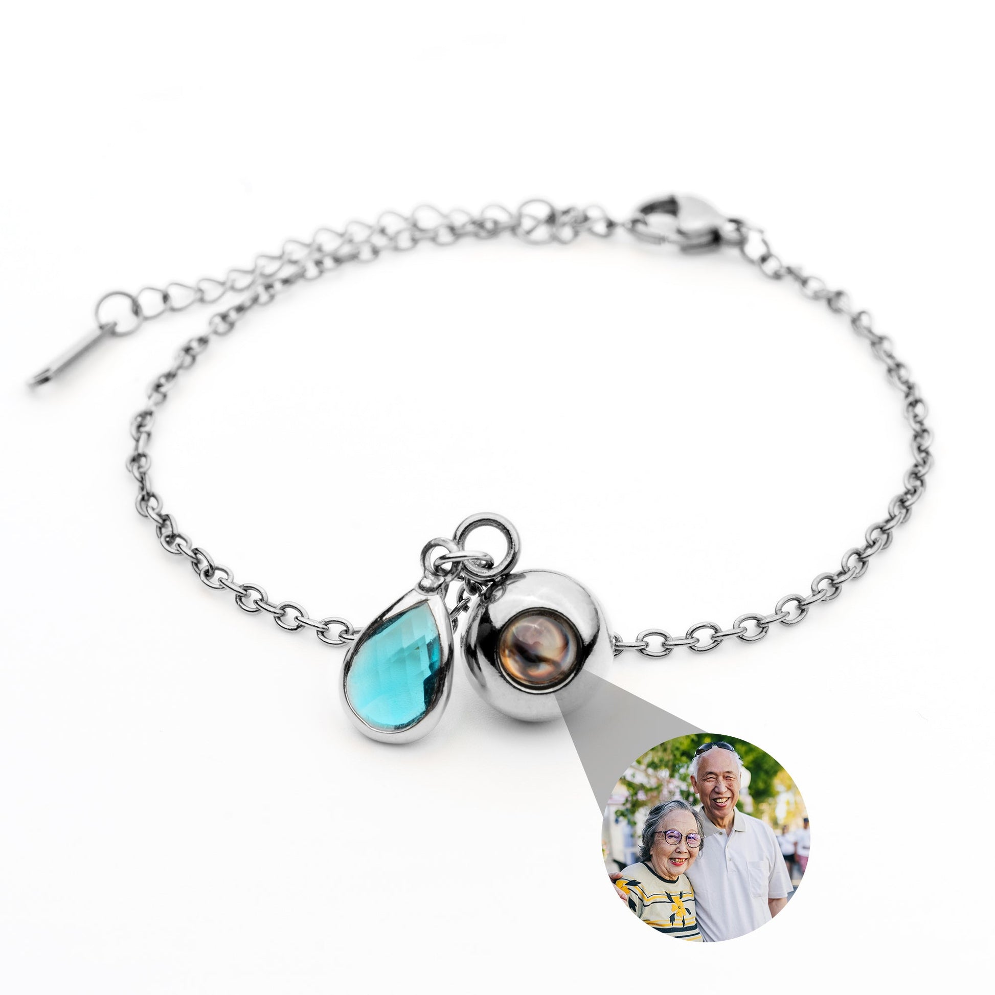 Personalized photo bracelet with your photo - Birthstone