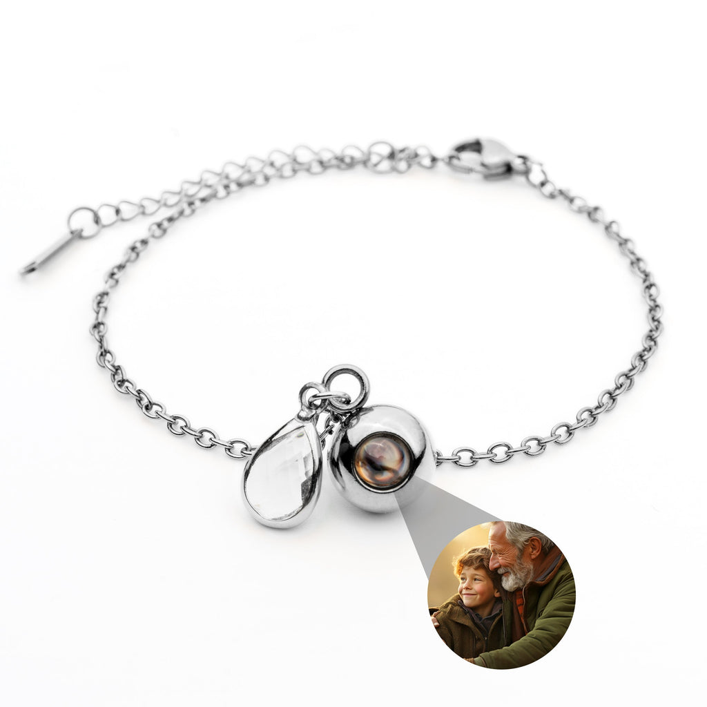 Personalized photo bracelet with your photo - Birthstone