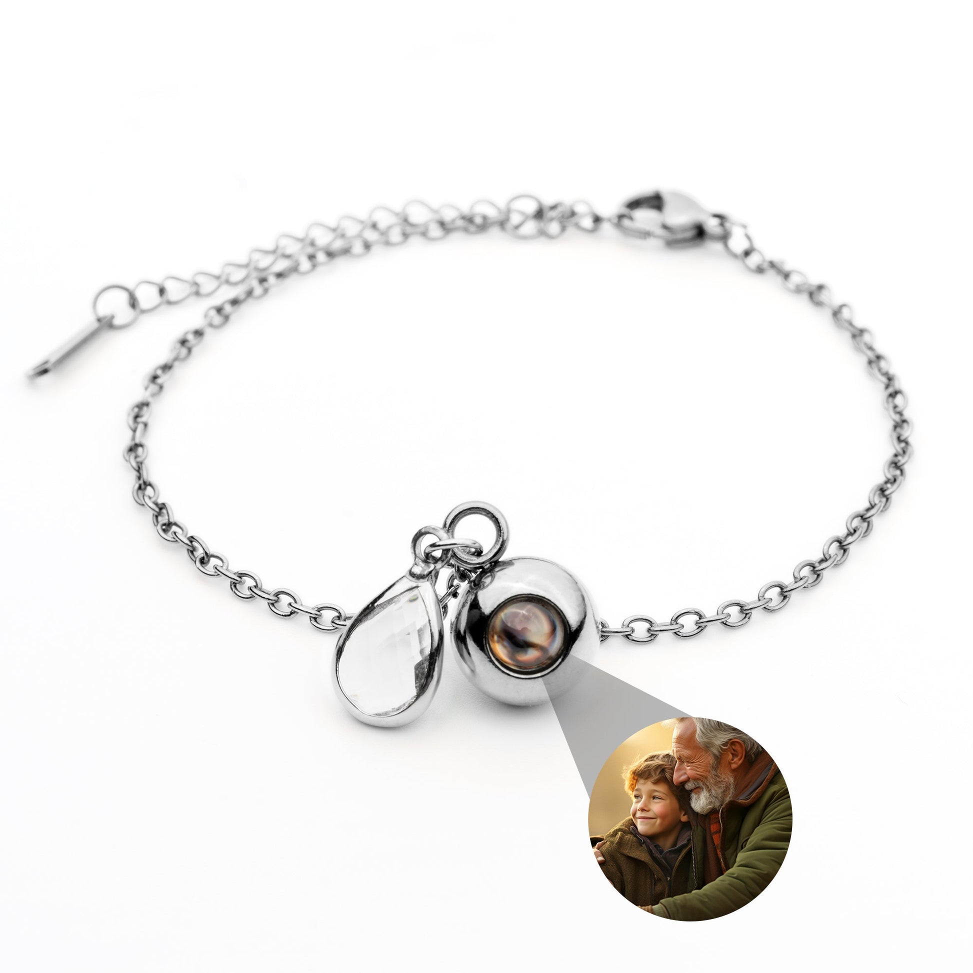 Personalized photo bracelet with your photo - Birthstone