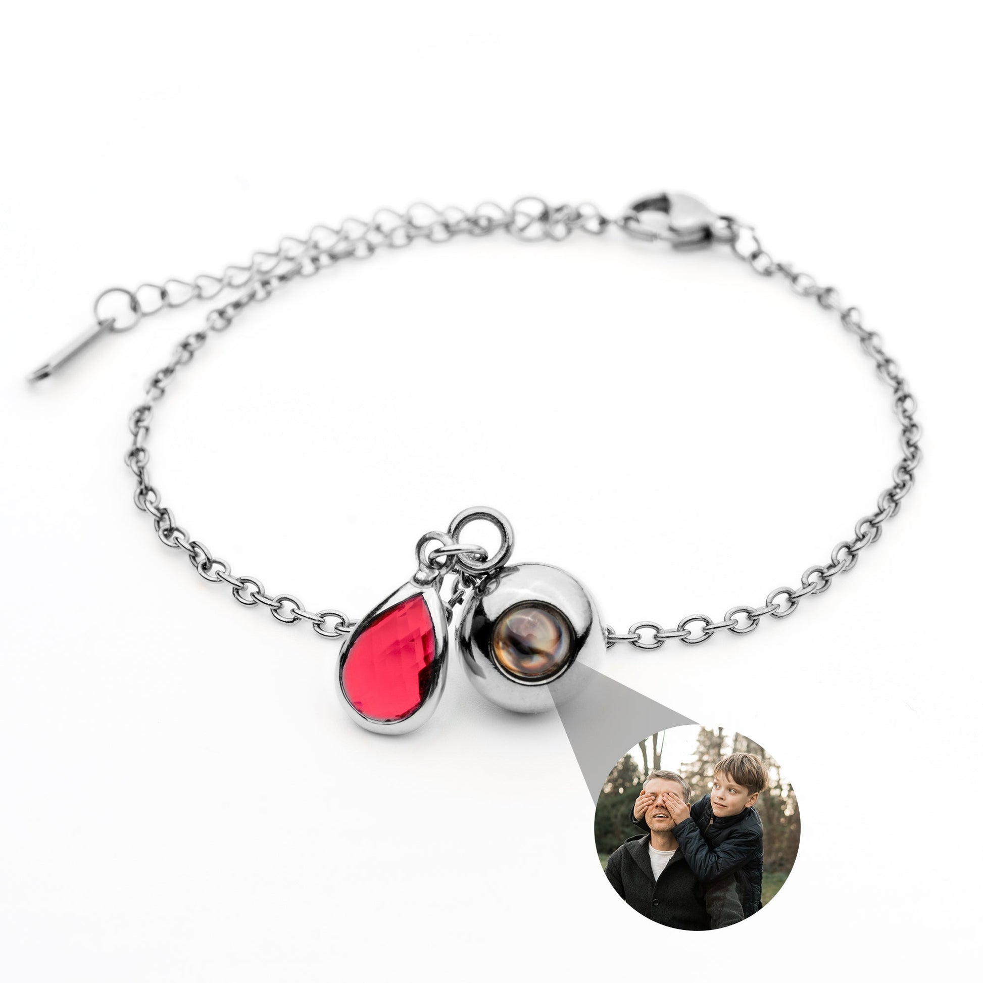 Personalized photo bracelet with your photo - Birthstone