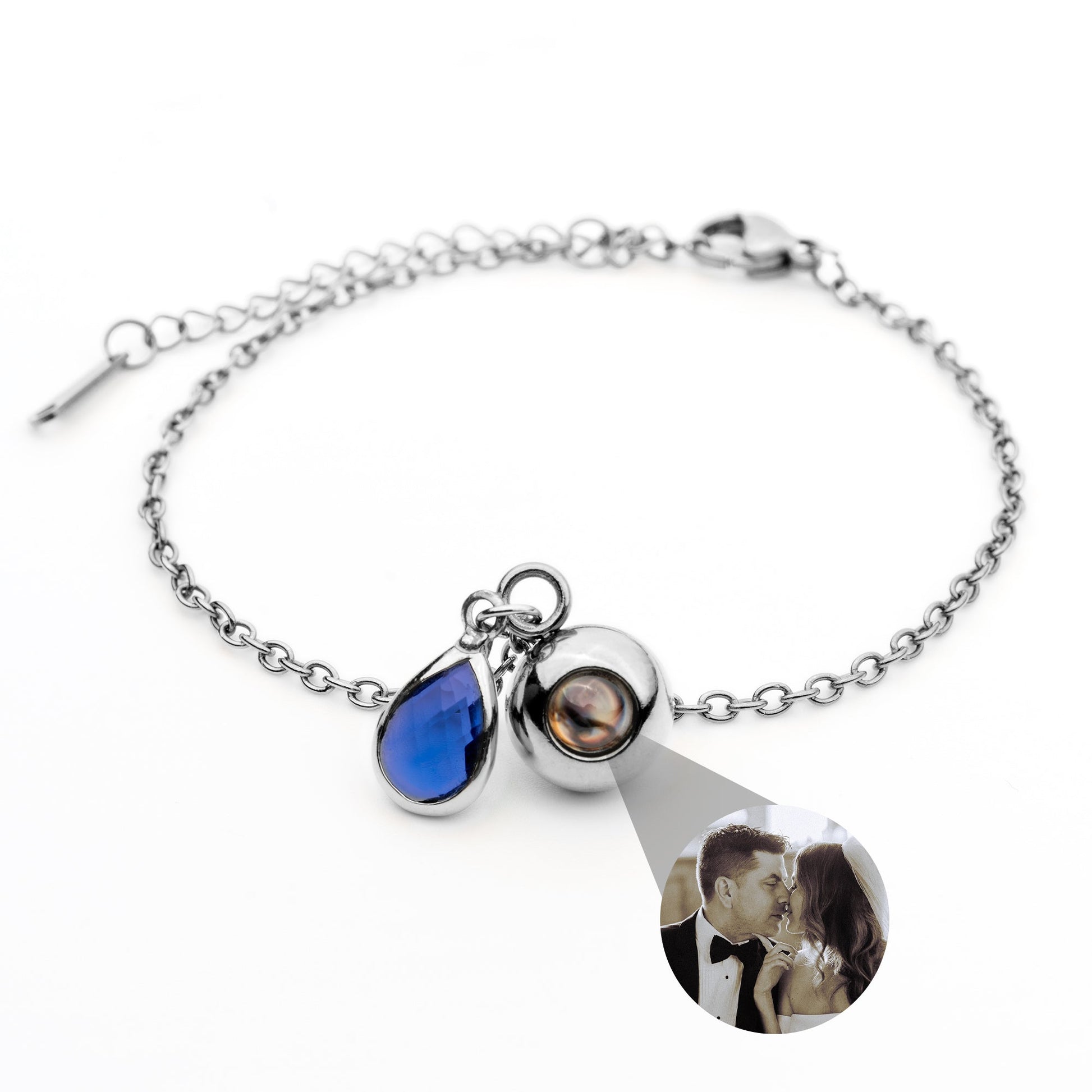Personalized photo bracelet with your photo - Birthstone