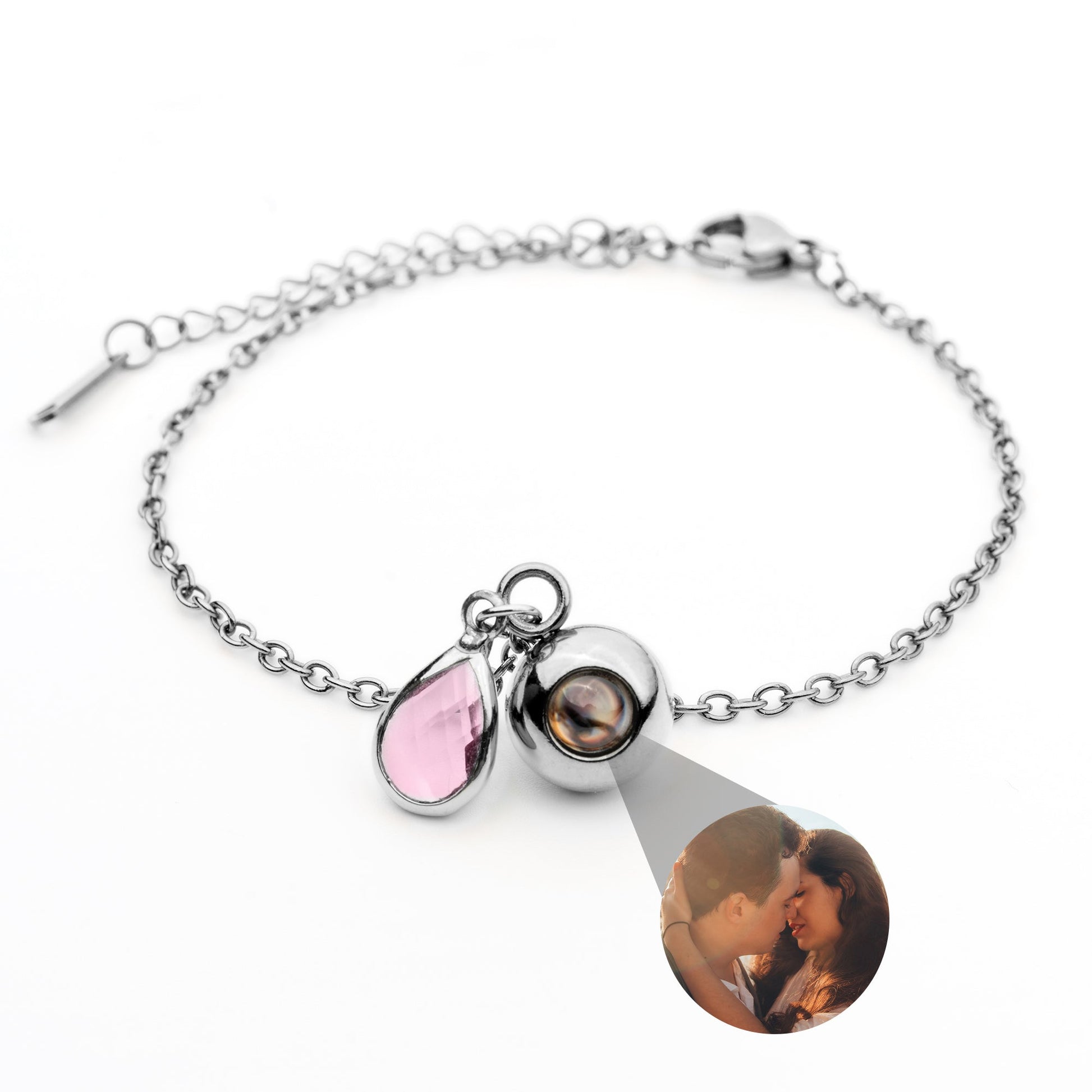 Personalized photo bracelet with your photo - Birthstone