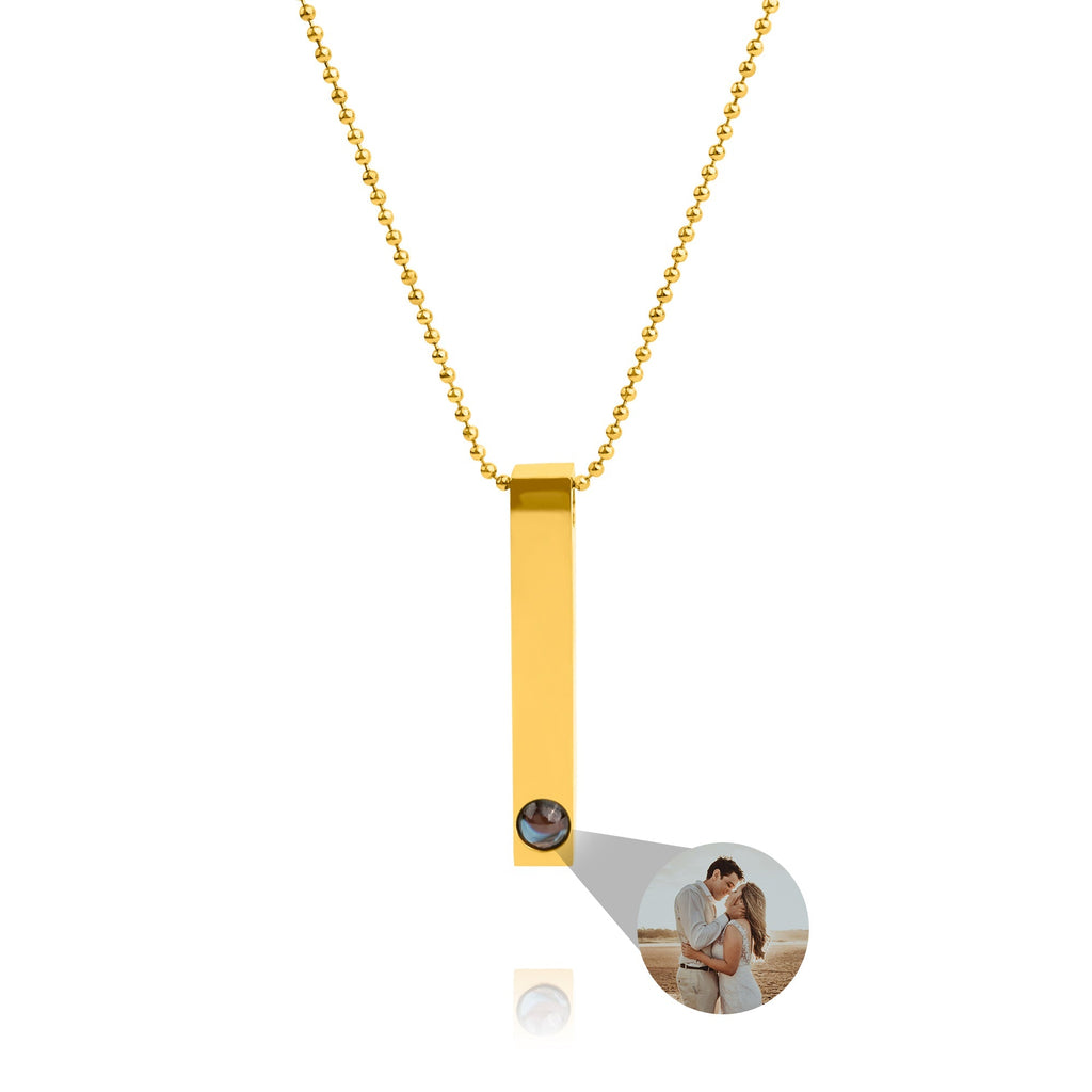 Personalized photo necklace - Bar Ballchain