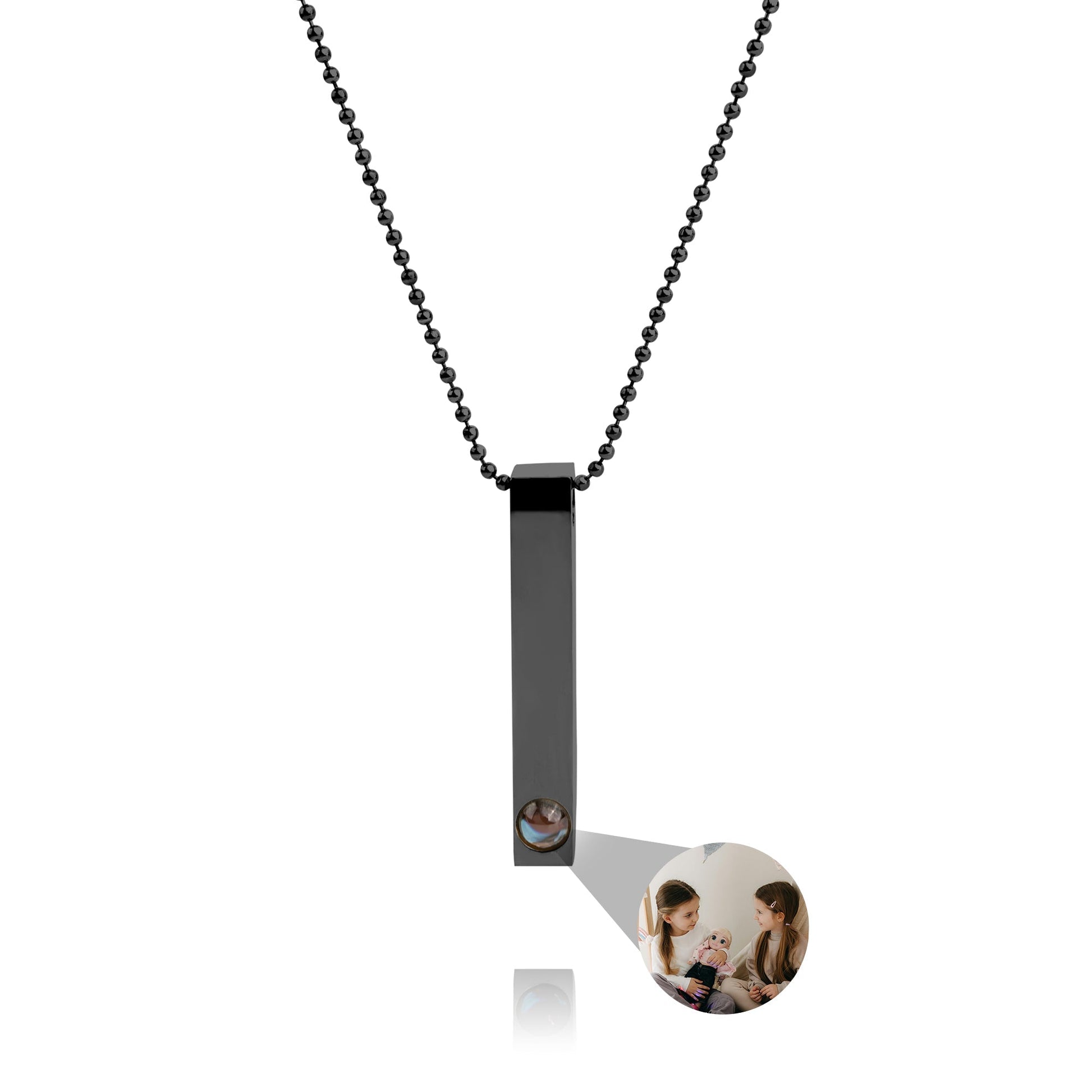 Personalized photo necklace - Bar Ballchain